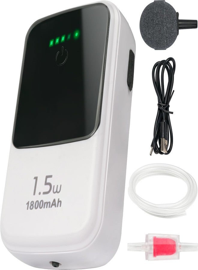 Ghosthorn Silent Dual Operating Mode Rechargeable Aerator for Fish, Large Capacity Aquarium Air Pump with Universal Clip for Most Bait Buckets 1800mAh - Image 1
